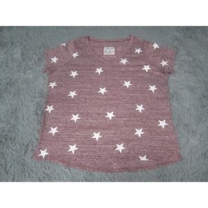 Reflex Shirt Womens 2XL Plus Purple Star Print V Neck Short Sleeve Tee Top